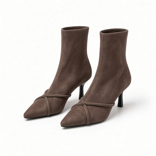 Solveig Suede Ankle Boots  Pointed Toe