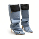 Zaria Sculptural Patchwork Tall Boots