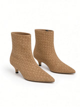 Beatrix Woven Suede Ankle Boots