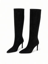 Odalys Suede Knee-High Boots  Pointed Toe