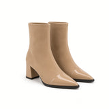 Cosette Two-Tone Suede Ankle Boots  Pointed Toe