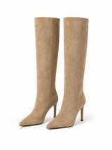 Odalys Suede Knee-High Boots  Pointed Toe