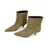Beatrix Woven Suede Ankle Boots