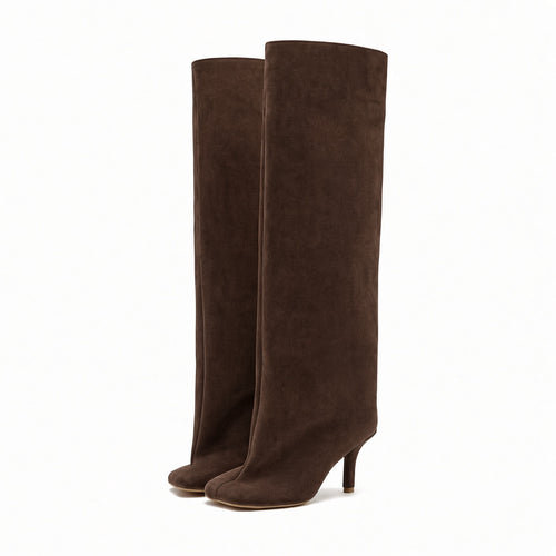 Marisol Suede Knee-High Boots  Square