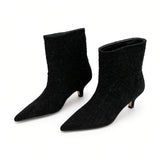 Beatrix Woven Suede Ankle Boots