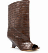 Ondine Peep-Toe Sculptural Wedge Boots
