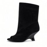 Ondine Peep-Toe Sculptural Wedge Boots