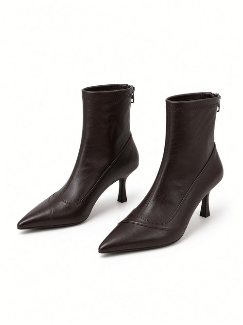 Anouska French-Style Pointed-Toe Ankle Boots