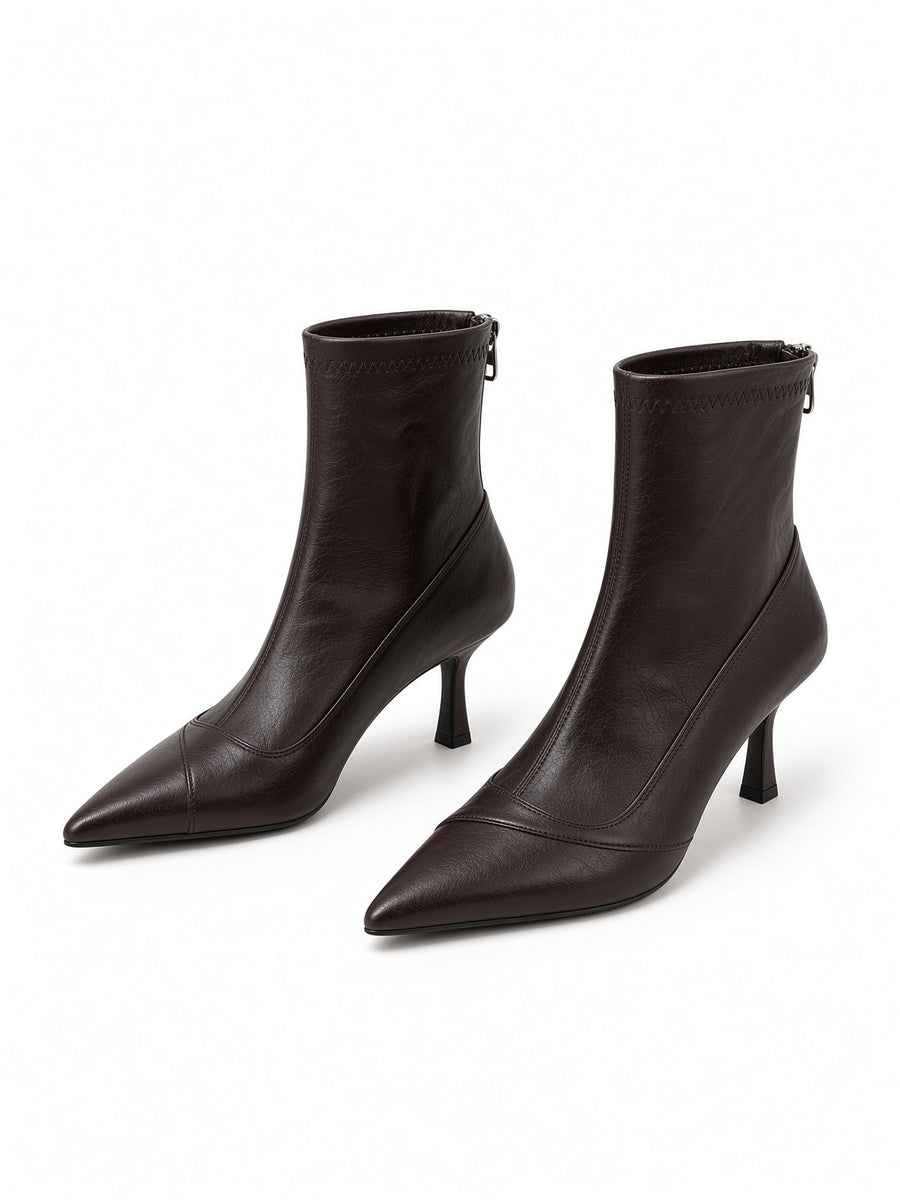Anouska French-Style Pointed-Toe Ankle Boots