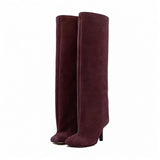 Marisol Suede Knee-High Boots  Square