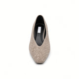 Adeline Woven Suede Square-Toe Flats