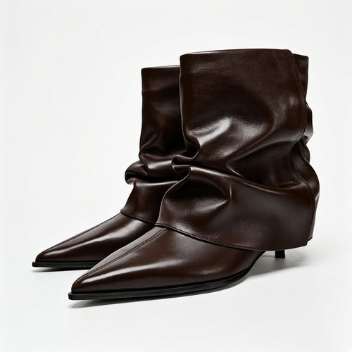 Théa Slouchy Ankle Boots - Pointed Toe