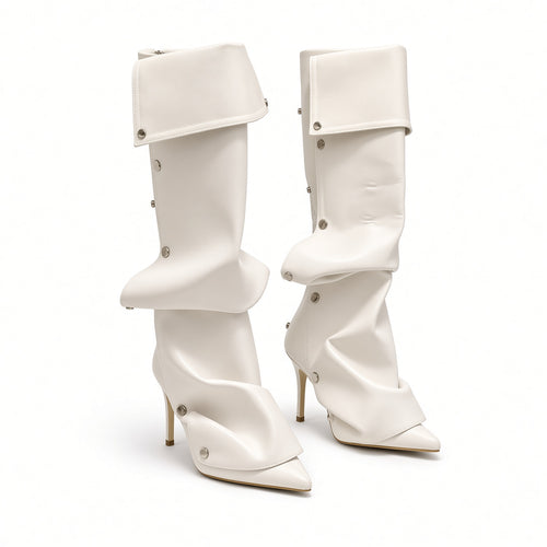 Zaria Sculptural Patchwork Tall Boots