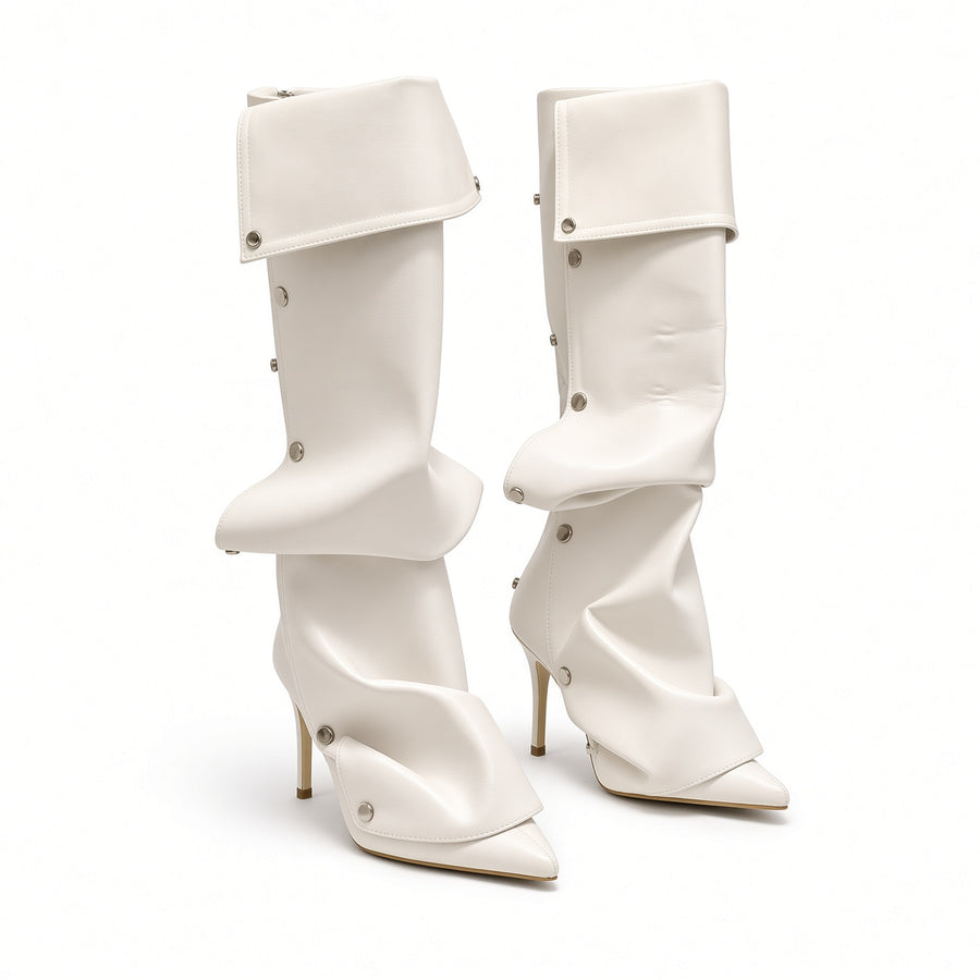 Zaria Sculptural Patchwork Tall Boots