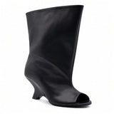 Ondine Peep-Toe Sculptural Wedge Boots