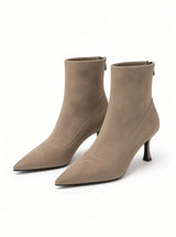 Perrine Suede Pointed-Toe Ankle Boots