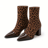 Cosette Two-Tone Suede Ankle Boots  Pointed Toe