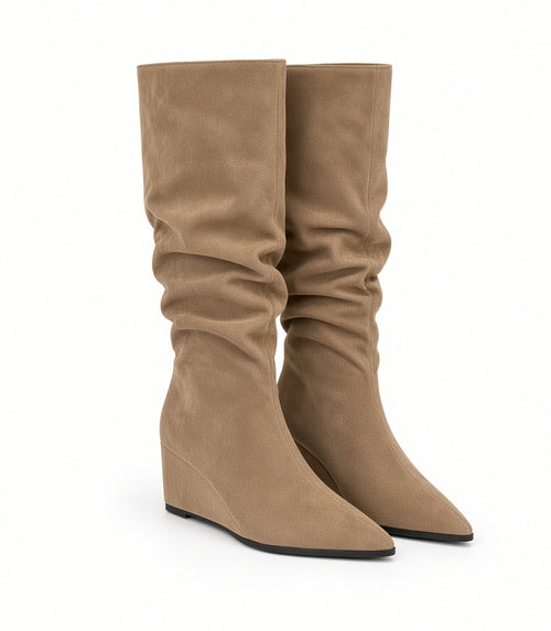 Céline Slouchy Tall Wedge Boots