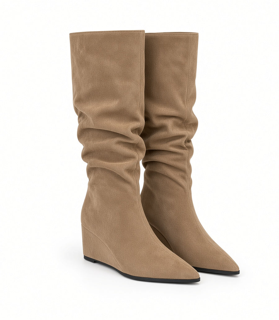 Céline Slouchy Tall Wedge Boots
