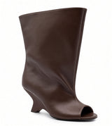 Ondine Peep-Toe Sculptural Wedge Boots