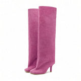 Marisol Suede Knee-High Boots  Square