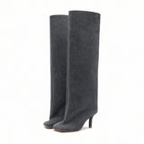 Marisol Suede Knee-High Boots  Square