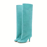 Marisol Suede Knee-High Boots  Square