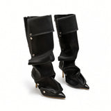 Zaria Sculptural Patchwork Tall Boots