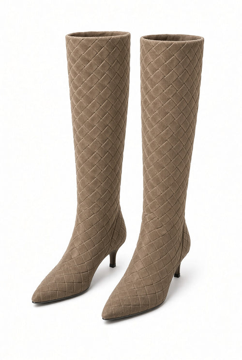 Odile Woven Knee-High Boots