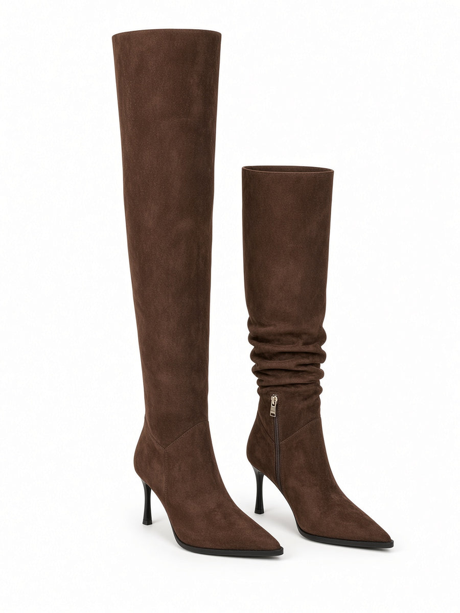 Aveline Over-the-Knee Suede Boots  3-Way Styling