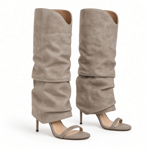 Elodie Fold-Over Stiletto Heel Boots